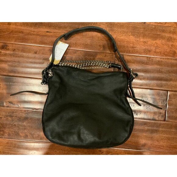 Jimmy Choo Black Quilted Leather Hobo Bag w/ Biker Chain $1475 - Picture 4 of 9